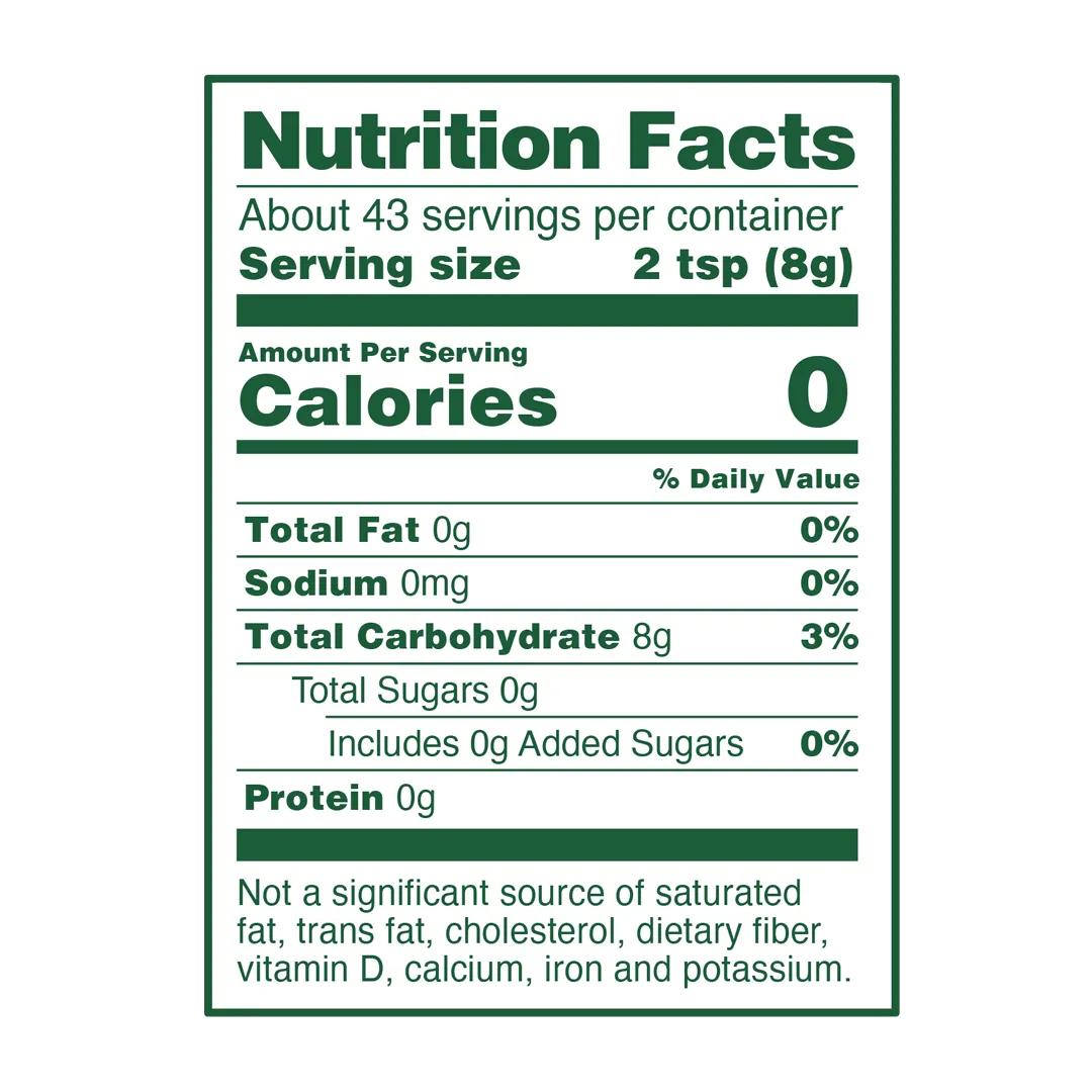 Whole Earth Granulated Allulose 12 oz Nutrition Facts