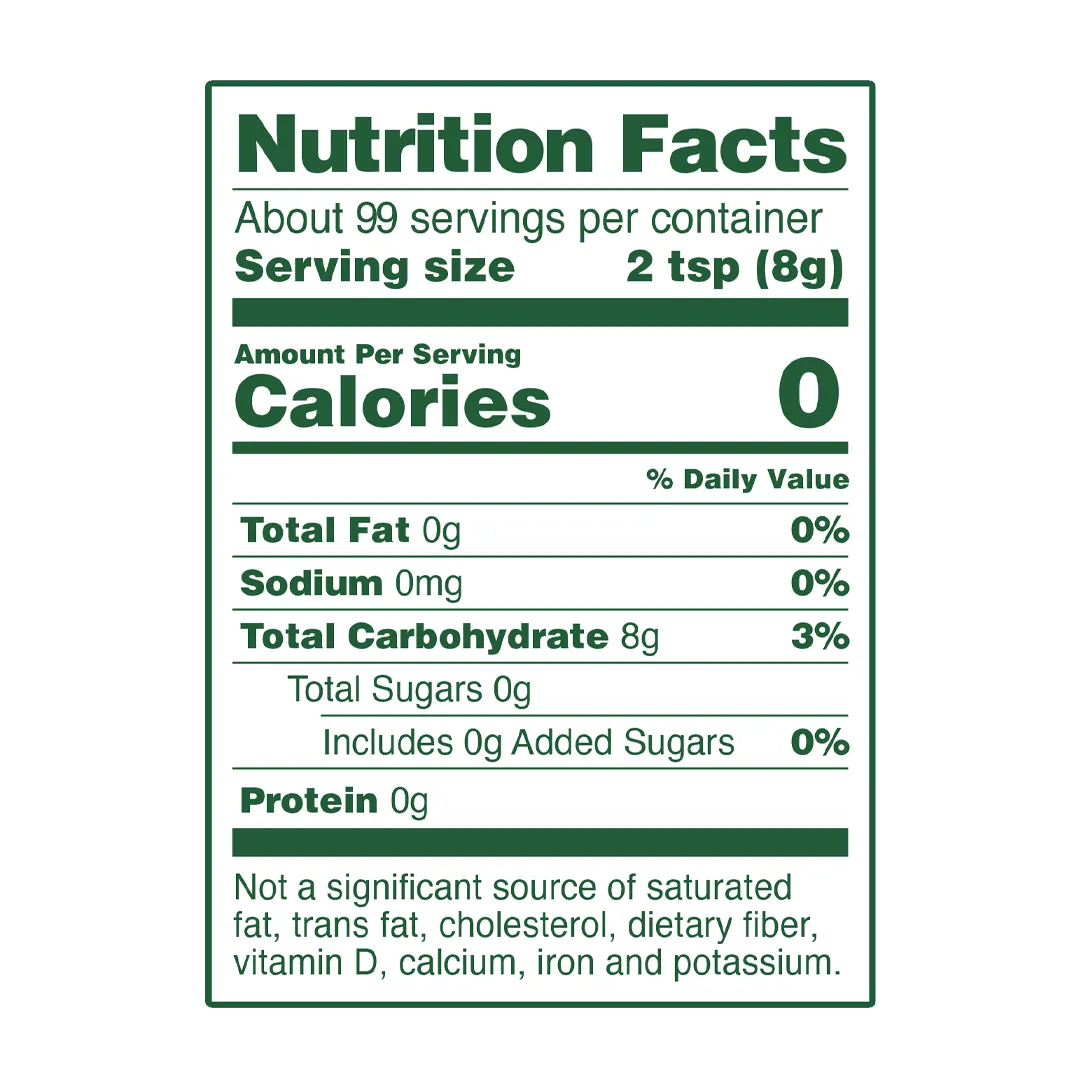 Whole Earth Allulose & Monk Fruit - 28oz Nutrition Facts