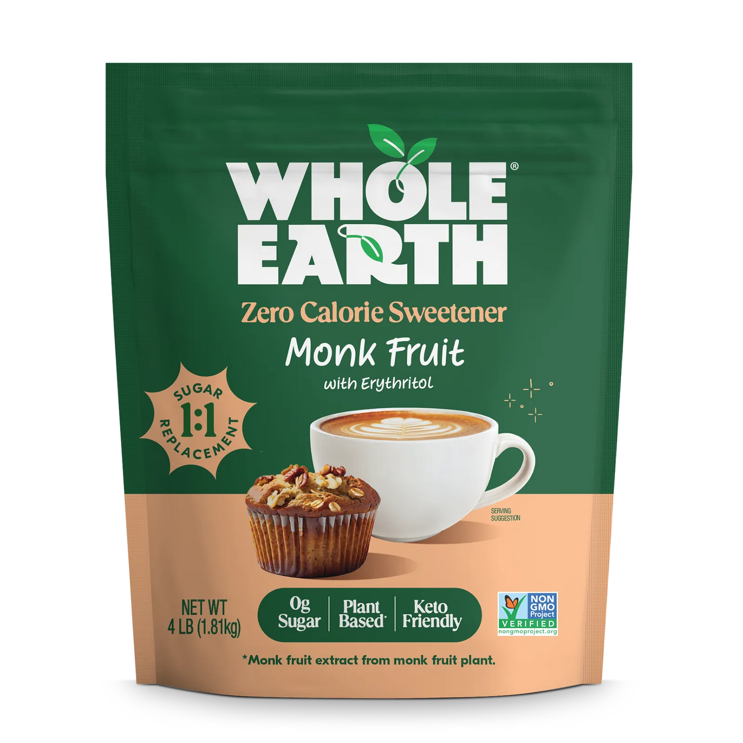 Whole Earth Monk Fruit Sweetener 4lb bag