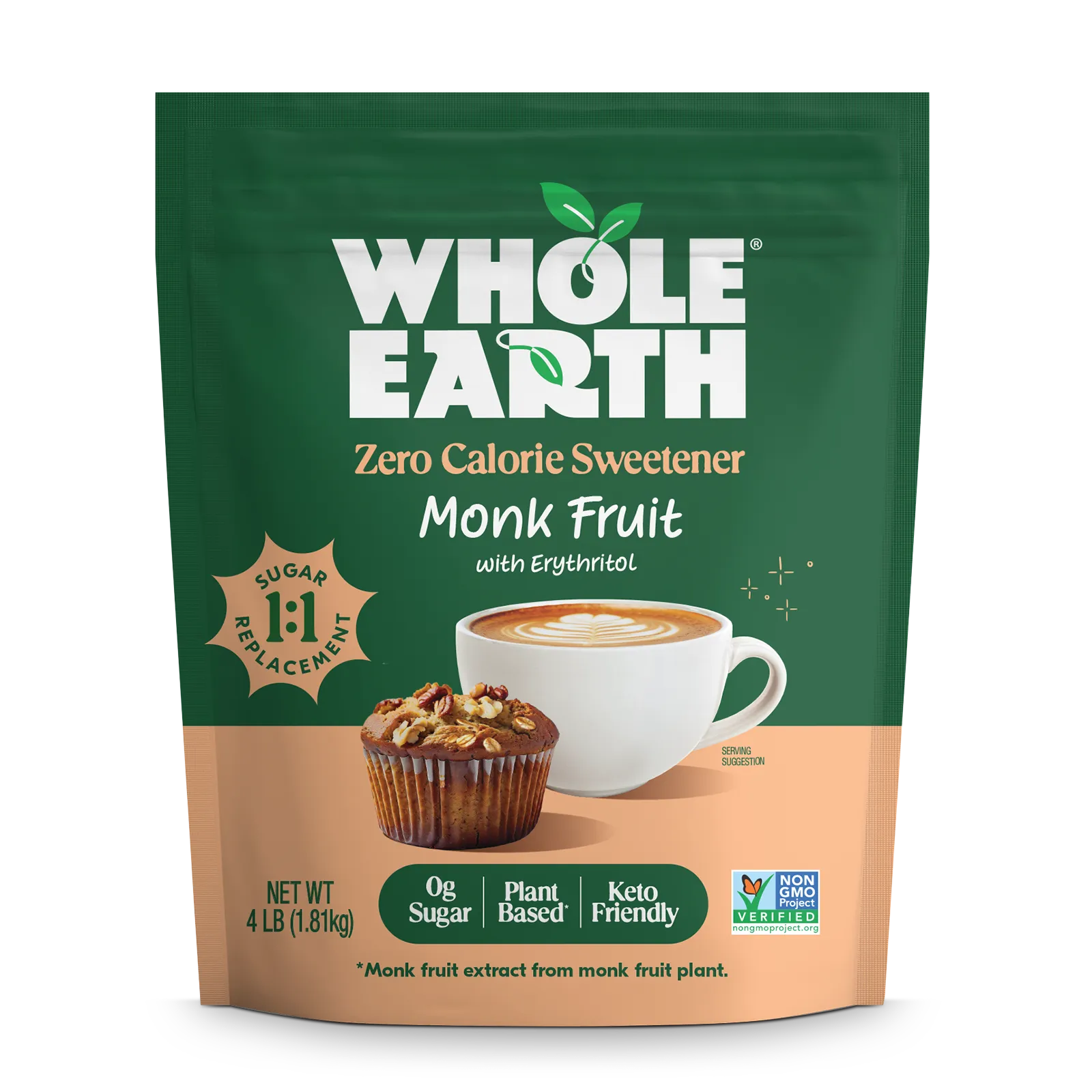 Whole Earth Monk Fruit Sweetener 4lb bag
