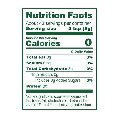 Whole Earth Granulated Allulose 12 oz Nutrition Facts