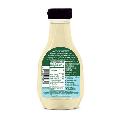 Whole Earth Liquid Allulose 11.5 oz Back Panel