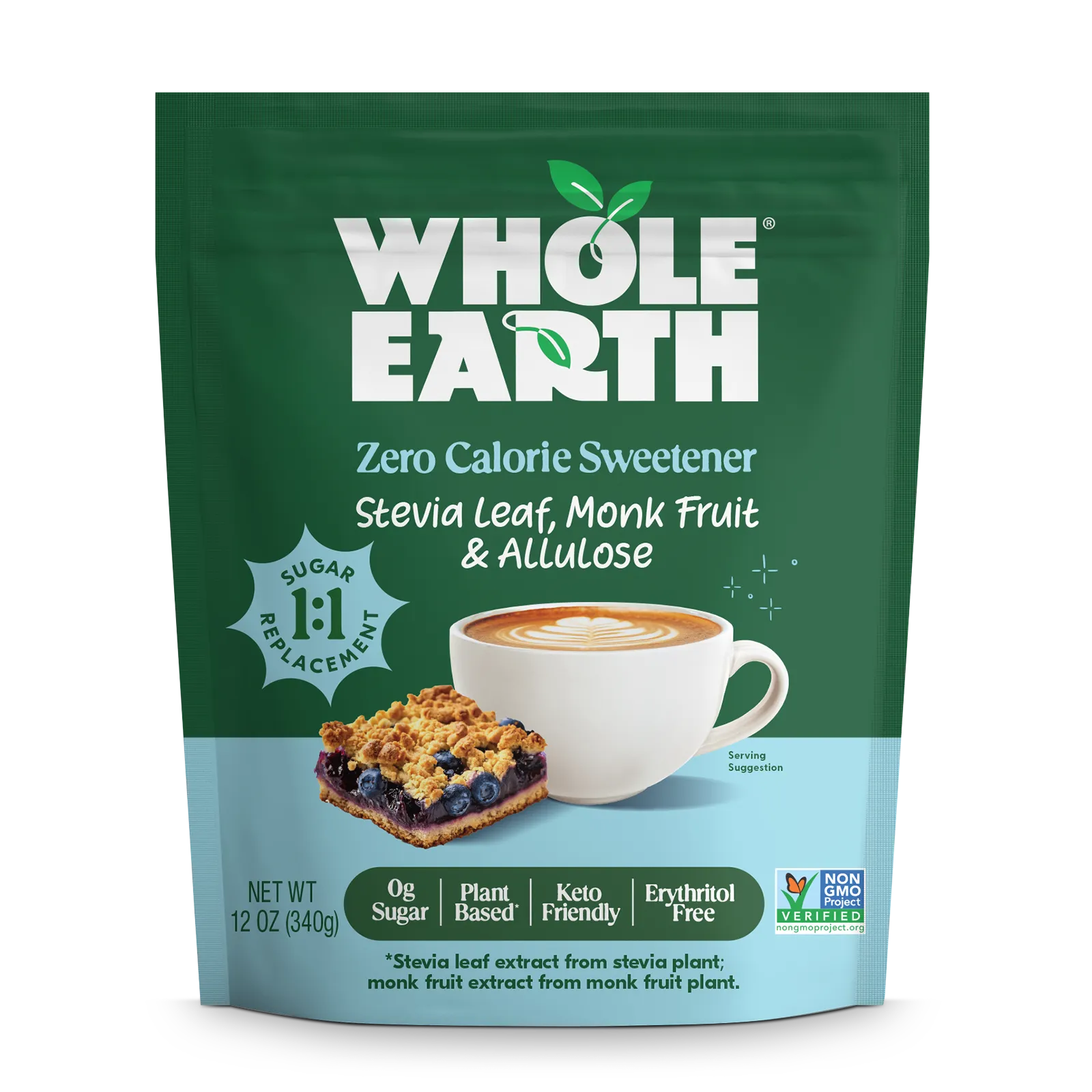 Whole Earth Stevia Leaf, Monk Fruit & Allulose bag