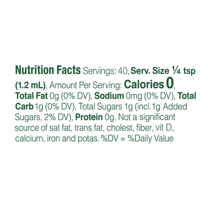 Whole Earth Stevia & Monk Fruit Liquid Nutrition Facts