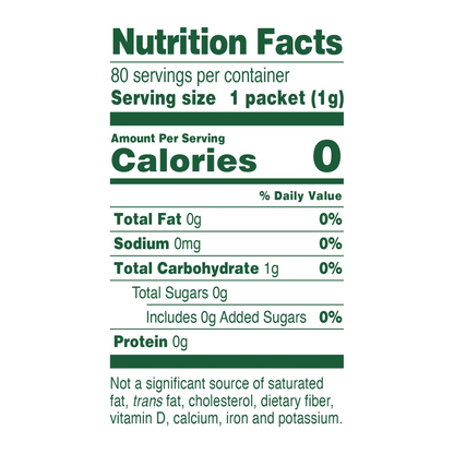 Whole Earth Stevia, Monk Fruit & Allulose 80 pack Nutrition Facts