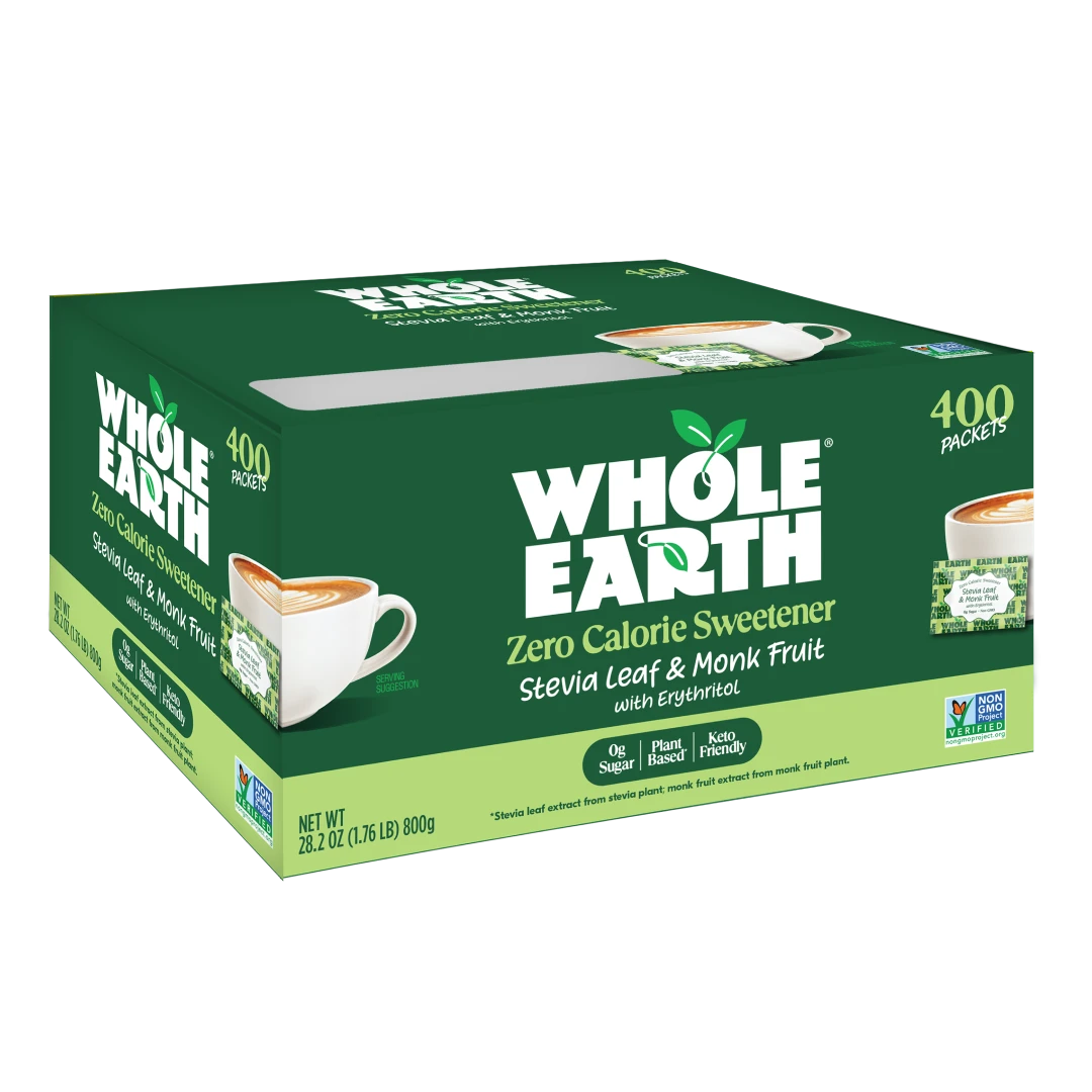Whole Earth Stevia & Monk Fruit Sweetener - 400 Packets