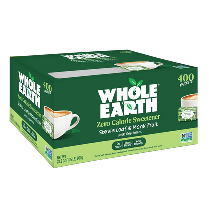 Whole Earth Stevia & Monk Fruit Sweetener - 400 Packets